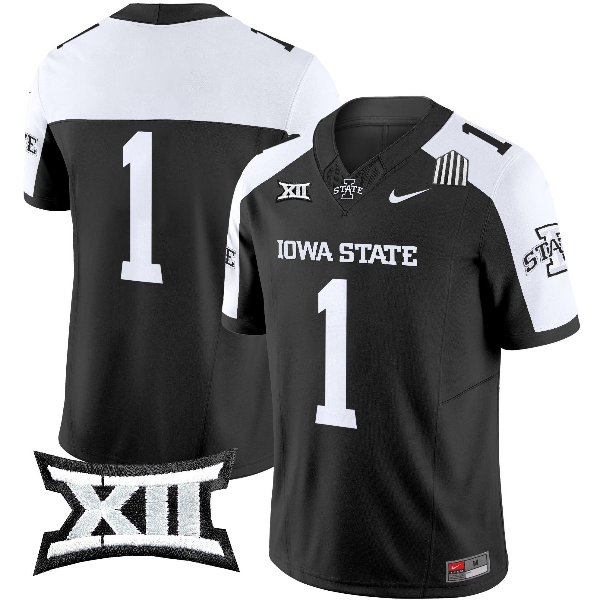 Men Iowa State Cyclones 1 No Name Black Nike 2024 Vapor Limited NCAA Jersey